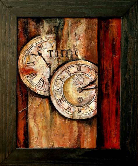 clock painting, acrylic #paintings #originalart #framedpaintings #clockart by Sheri Locher Watch Painting Art, Clock Art Painting, Clock Painting Acrylic, Old Clocks Drawing, Old Clock Painting, Clock Tower Painting, Santiago Caruso, Tick Tack, Clock Drawings