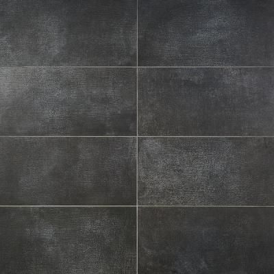 Thunderstruck Dark Gray 11.69 in. x 23.50 in. Matte Porcelain Floor and Wall Tile (11.62 sq. ft./Case) Grey Bathroom Floor, Gray Shower Tile, Gray Tile Backsplash, Dark Grey Tile, Dark Gray Bathroom, Grey Wall Tiles, Grey Bathroom Tiles, Dark Tile, Rectangle Tiles