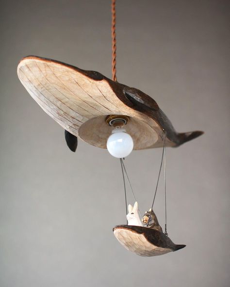 Whale Lamp, Wooden Lamps, Wooden Whale, Animal Lamp, Animal Motifs, Ceramic Light, Wooden Lamp, Wood Light, Ceramic Lamp