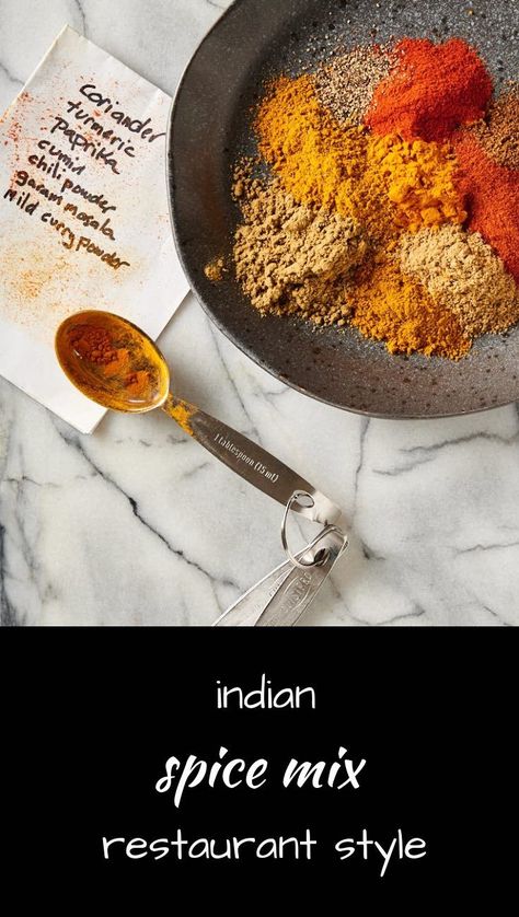 Indian restaurant spice mix is the first step to making restaurant curries at home. Indian Spice Mix, Homemade Curry Powder, Cooking Curry, Masala Powder Recipe, Cooking Onions, Homemade Curry, Homemade Spice Mix, Spice Blends Recipes, Spice Mix Recipes