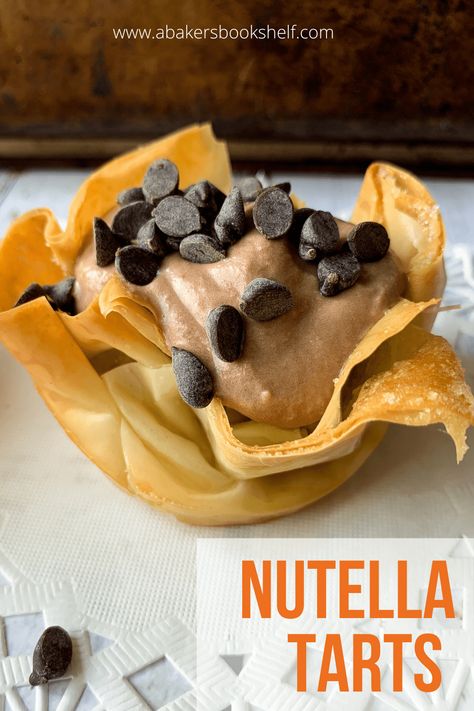 Phyllo Dough Nutella Recipes, Phyllo Dough Tart, Phyllo Dough Recipes Dessert, Philo Dough, Nutella Cream Cheese, Cute Treats, Phyllo Dough Recipes, Phyllo Recipes, Nutella Recipes Easy