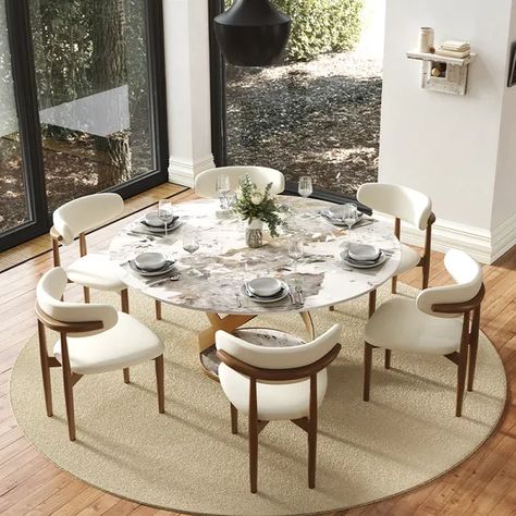 Stone Round Table, Luxury Round Dining Table, Round Dining Table For 6, White Round Dining Table, Large Round Table, Sintered Stone Dining Table, Round Dining Room Sets, Round Dining Table Modern, Circular Dining Table