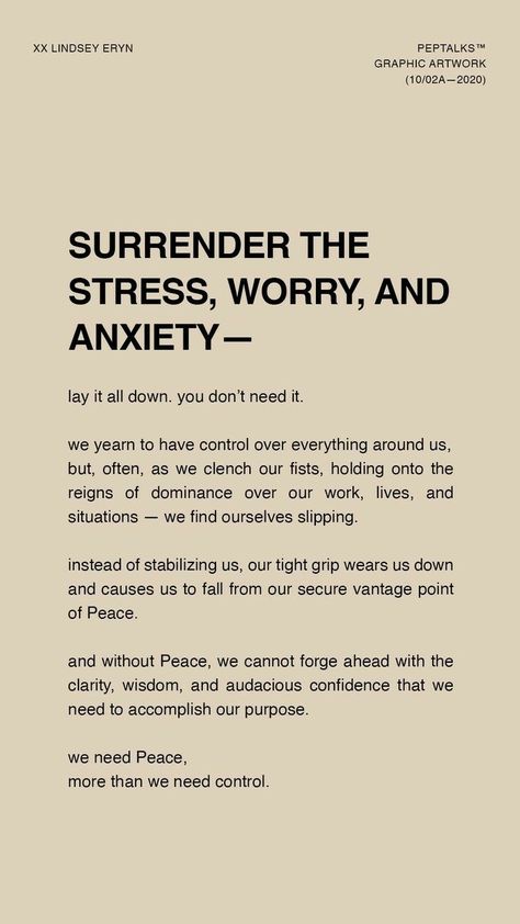 Peacefulness Quotes, Quotes Surrender, Clarity Affirmations, Surrender Quotes, Clarity Quotes, 5 Minutes Journal, Lindsey Eryn, Positivity Aesthetic, Quotes Perspective