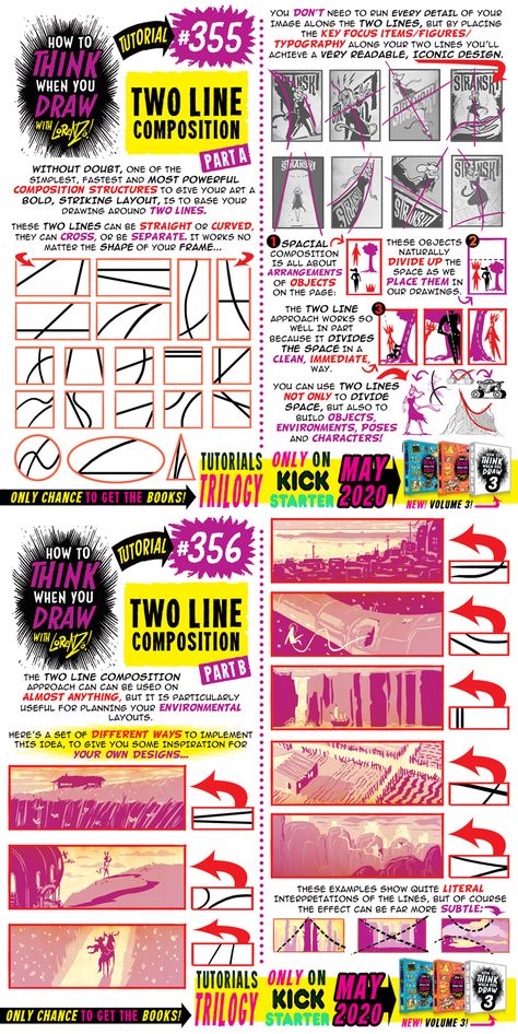 Line Composition, Etherington Brothers, Comic Book Layout, Comic Tutorial, How To Think, Comic Layout, Comic Drawing, Digital Painting Tutorials, Guided Drawing