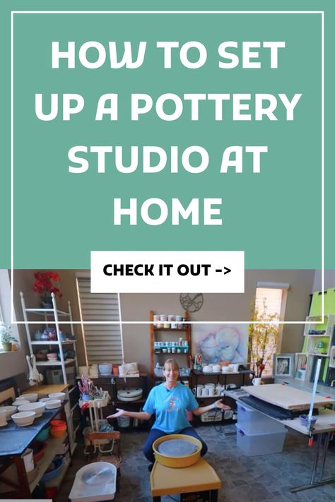 Small Pottery Studio Setup, Pottery Studio Ideas, Space Pottery, Home Pottery Studio, Small Pottery Studio, Studio At Home, Home Pottery, Small Pottery, Small Garage