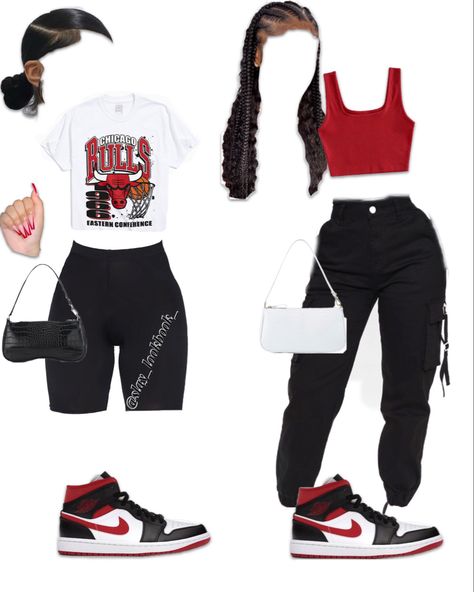 Red And White Outfits, Red And Black Outfits, Matching Outfits Best Friend, Teen Swag Outfits, Cute Nike Outfits, Cute Lazy Outfits, Swag Outfits For Girls, Matching Couple Outfits, Easy Trendy Outfits