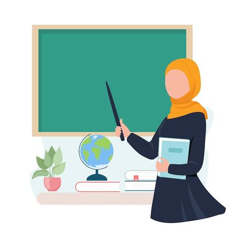 Teacher Illustration Teaching, Congratulations Wallpaper, Green Circle Logo, Teacher Teaching Students, Teacher Vector, Teacher Drawing, Muslim Teacher, Teacher Illustration, Teachers Day Drawing