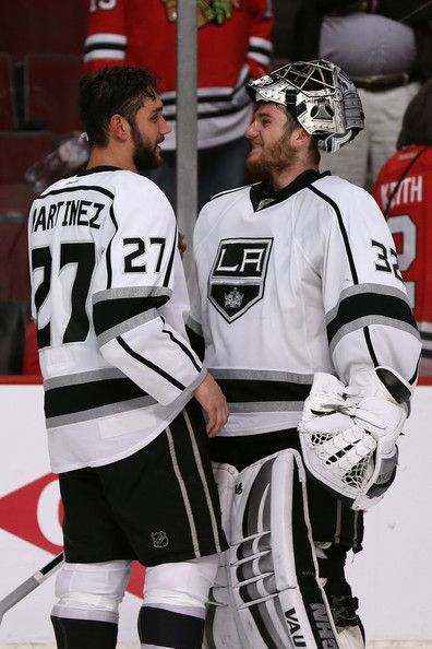 Alec Martinez , Jonathan Quick  -   and thousands of crying BlackHawk Fans  :) Dustin Brown, Jonathan Quick, La Kings Hockey, Hockey Boards, Kings Hockey, Hockey Girl, Sports Baby, King Baby, Nhl Players