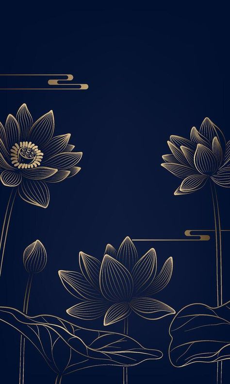 gold linear lotus vertical illustration Lotus Print Pattern, Lotus Vector Illustration, Lotus Aesthetic, Vertical Illustration, Lotus Illustration, Lotus Graphic, Lotus Vector, Lotus Wallpaper, Lotus Print