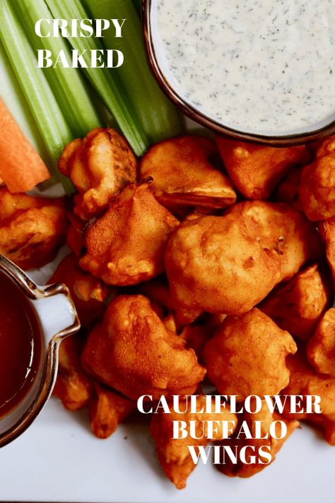 Chickpea Buffalo, Baked Buffalo Cauliflower, Vegan Ranch Dressing, Cauliflower Buffalo Wings, Healthy Superbowl Snacks, Buffalo Cauliflower Bites, Spicy Appetizers, Vegan Party Food, Cauliflower Wings