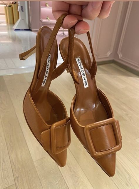 Designer Shoes 2023, Brown Shoes Aesthetic, Old Money Shoes, Rich Person, Women Dress Shoes, Hak Tinggi, Bank Check, Fashion Shoes Heels, Manolo Blahnik Heels