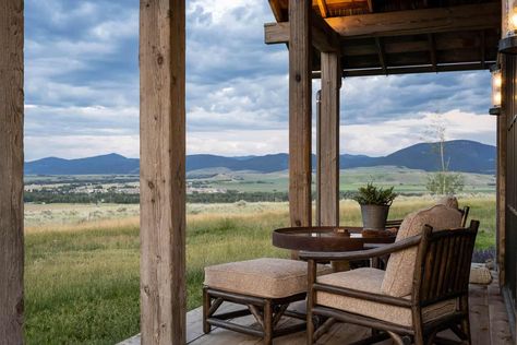 Step inside this inviting ranch house with cozy interiors in Montana Gallatin Gateway Montana, Montana Ranch House, Eclectic Western, Rustic Mountain Homes, Mountain Cabin Decor, Western Interior, Ranch Cabin, Western Montana, Montana Ranch