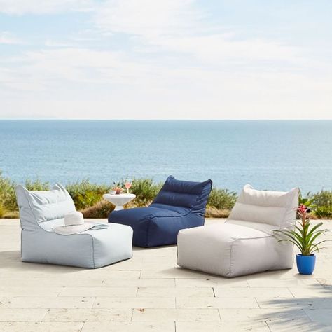 If You Have Any Outdoor Space, You're Going to Want These Comfy Pieces of Furniture Outdoor Bean Bag Chair, West Elm Furniture, Outdoor Bean Bag, Stylish Curtains, Chair And Ottoman Set, Bean Bags, Bag Chair, Cozumel, Lounge Chair Outdoor