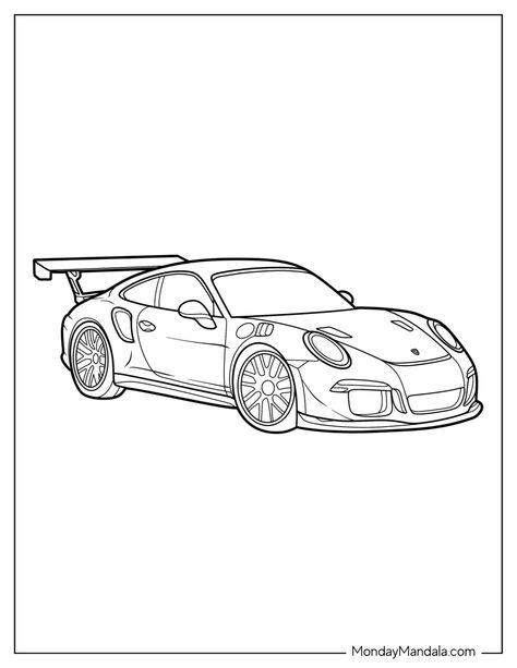 20 Porsche Coloring Pages (Free PDF Printables) Sports Car Coloring Pages Free Printable, Porche Drawings, Cool Car Coloring Pages, Porche Drawing Car, Cars Coloring Pages Free Printable, Car Colouring Pages, Porsche Sketch, Porches Car, Coloring Pages Cars