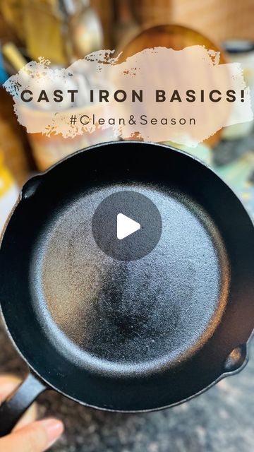 The Excited Cook & Traveller on Instagram: "Episode 1 of #kitchenhacks 🌸 How to easily clean and season a cast iron pan - SAVE IT  I love cooking in cast iron pans for a simple reason, it’s a healthier choice. But despite of its benefits, a lot of people are hesitant to use cast iron when cooking because they don’t know how to clean it, or they are afraid or ruining it. I am sharing with you a simple way to clean your cast iron pans, kadai or tawa.   How to clean cast iron skillet * Clean with plain water and scrub away any food residue. * Add 2 tsp salt to your pan and scrub it again  * Rinse with water only. Wipe and dry it using a kitchen towel.  * Apply a thin layer of mustard oil and heat until it smokes.  * Wipe off the excess oil and store.   How easy, right! :)  #castiron #castiro Cleaning Iron Skillet, Clean Cast Iron Skillet, Cast Iron Pan Care, Cooking In Cast Iron, Cleaning Cast Iron Pans, Clean Cast Iron, Cleaning Cast Iron Skillet, Cast Iron Care, Cast Iron Pans