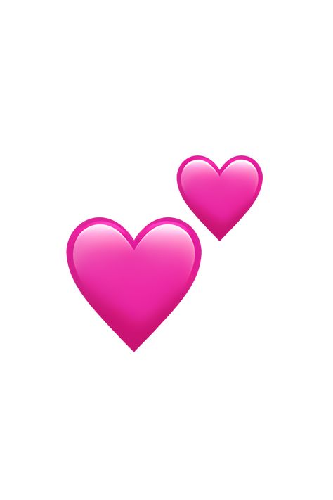 The emoji 💕 depicts two pink or red hearts side by side, with a slight tilt to the left. The hearts are usually depicted as having a slightly rounded shape, with a small dip at the top and a point at the bottom. The color of the hearts may vary depending on the platform or device being used, but they are typically a shade of pink or red. The overall appearance of the emoji is cute and romantic, making it a popular choice for expressing love and affection. Pink Love Emoji, Love Icons Heart, Iphone Emoji Love, I Phone Emojis, Iphone Emoji Png, Red Heart Emoji, Love Emojis, Apple Emoji, Iphone Png