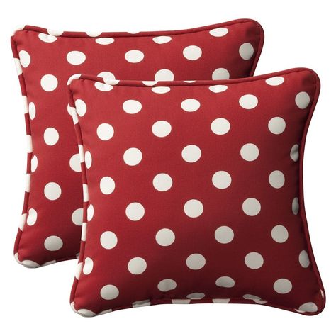 Amazon.com - Pillow Perfect Decorative Red/White Polka Dot Toss Pillows, Square, 2-Pack - Throw Pillows Polka Dot Pillow, Stylish Throw Pillows, Red Throw Pillows, Outdoor Cushions And Pillows, Indoor Outdoor Pillows, Red Polka Dot, Perfect Pillow, Throw Pillow Sets, Toss Pillows