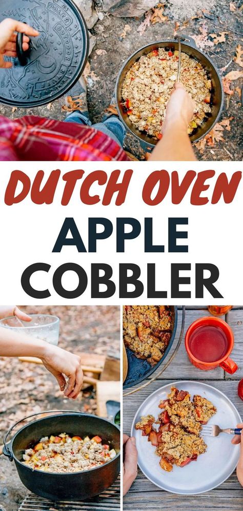 Dutch Oven Apple Cobbler, Dutch Oven Recipes For Camping, Dutch Oven Cobbler, Campfire Dessert, Recipes For Camping, Dutch Oven Desserts, Dutch Oven Recipes Cast Iron, Camping Dessert Recipes, Dutch Oven Camping Recipes