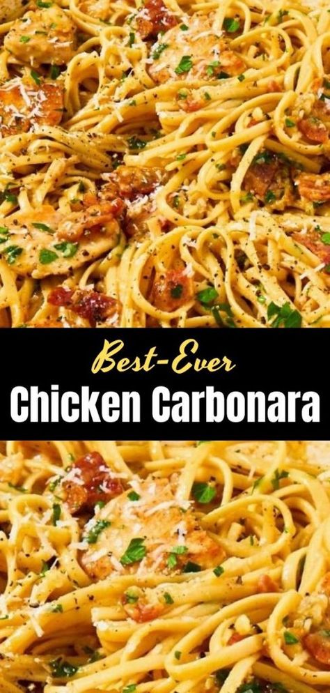 Best-Ever Chicken Carbonara - howtocook Carbonara Recept, Chicken Carbonara Recipe, Chicken Carbonara, Resep Pasta, Easy Pasta Dinner, Italian Foods, Carbonara Recipe, The Bill, Looking For Something