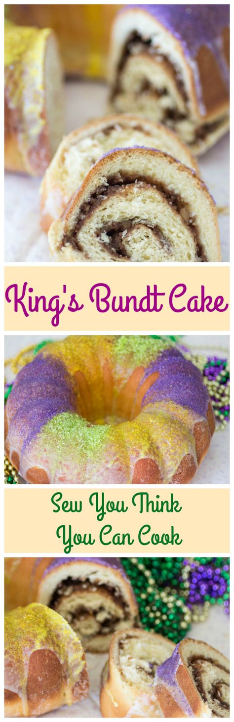 King Cake Bundt Cake, King Cake, Cake Roll, Bundt Cake, Cake Desserts, Rolls, Baking, Canning, Cake