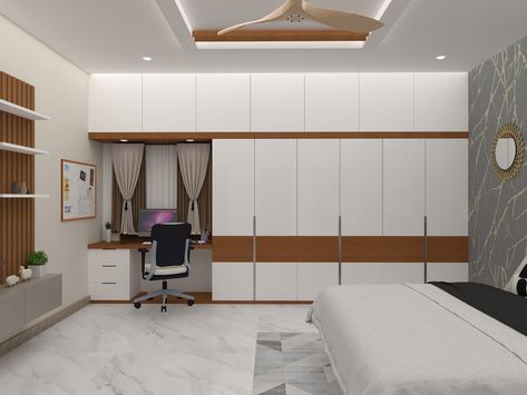 Wardrobe With Loft Design Bedroom, Walldrop Design Bedroom, Wardrobe With Loft, Luxury Wardrobes, Sliding Bed, Latest Cupboard Designs, Office Counter Design, Bedroom Planning, Cupboards Design