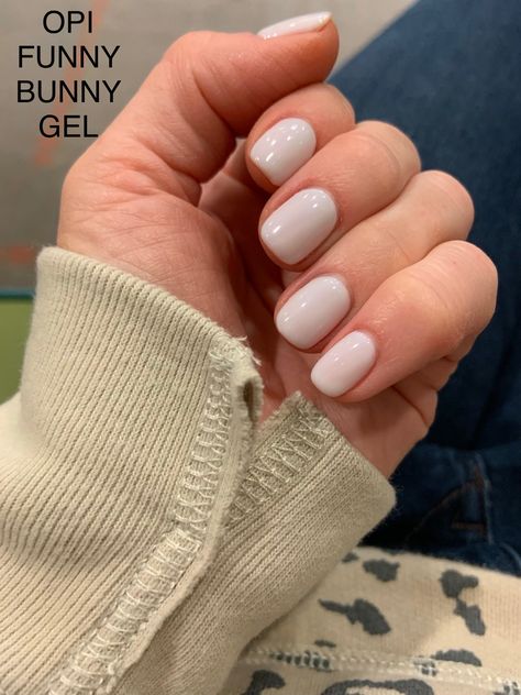 Nice neutral. OPI Funny Bunny gel polish. Opi Gel White Shades, Opi Gel Polish Manicure, Funny Bunny Gel Manicure, Opi Bunny Nail Polish, Ivory Gel Nails, Opi Gel White Colors, Opi Funny Bunny Gel Nails, Opi Gel Manicure Ideas, Gel Nail Polish Natural Nails