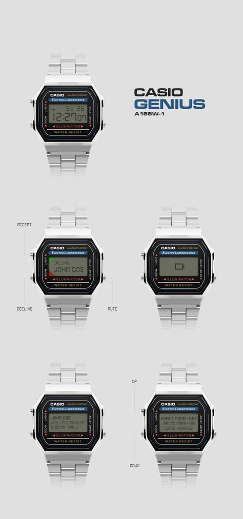 CASIO GENIUS SMART WATCH (CONCEPT) Smart Watch Concept, Watch Concept, Product Lighting, Behance Net, Smart Device, Casio Watch, My Design, Product Design, Concept Design