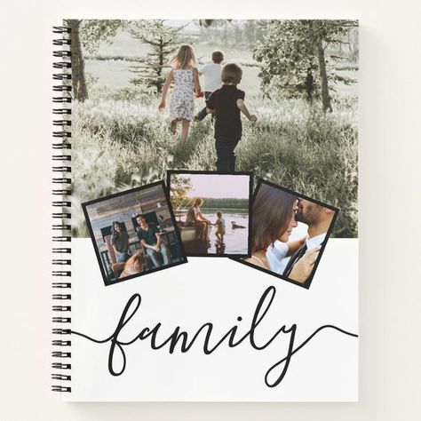 Personalized Photo Collage Family Notebook Family Notebook, Photo Collage Ideas, Scrapbook Planning, Top Gifts For Kids, Photo Album Covers, Diy Photo Book, Yearbook Ideas, Scrapbook Gift, Scrapbook Book