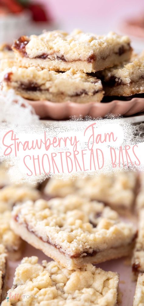 Strawberry Jam Desserts, Strawberry Jam Tarts, Best Easy Dessert Recipes, Shortbread Cookie Crust, Jelly Cookies, Family Desserts, Buttery Shortbread, Shortbread Bars, Jam Cookies