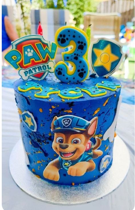 Chase From Paw Patrol Cake, Paw Patrol Lookout Cake, Paw Patrol Cakes For Boys, Pow Patrol Cakes, Cake Paw Patrol Boy, Paw Patrol Photo Shoot Ideas, Paw Patrol 3rd Birthday Party For Boy, Paw Patrol Cake Boy, Paw Patrol Pasta