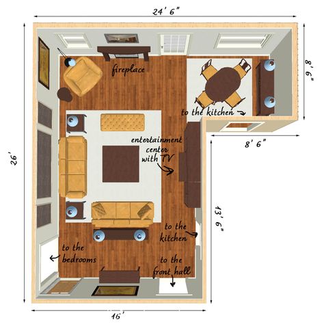 The living room dining room combo is a common floor plan for many average-sized houses. But it can be a bit tricky to figure out the best furniture arrangement for this room interior design, especially if you don’t have a […] The post L-Shaped Living Room Layout Ideas: How To Arrange Your Furniture appeared first on From House To Home. Living Room With Work Space, Small Dining Living Room Combo, L Shaped Living Room Layout, L Shaped Living Room, Narrow Living, Room Layout Design, Arrange Furniture, Dining Room Layout, Furniture Placement Living Room