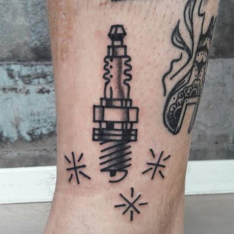 Sparkplug Tattoo, Spark Plug Tattoo, Plug Tattoo, Tattoo Idea, Tattoo Designs Men, Spark Plug, Traditional Tattoo, Tattoo Quotes, Tattoo Ideas