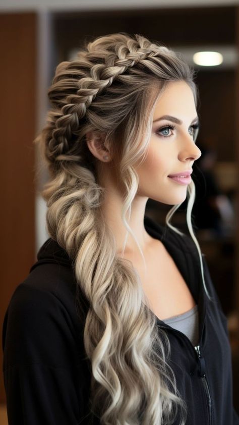 Formal Braided Hairstyles For Long Hair, Bridal Hair With Braid, Wedding Hair Braids, Braid Variations, Elegant Braided Hairstyles, Wedding Hairstyles For Bridesmaids, Bridal Hairstyles With Braids, Fishtail Braid Hairstyles, Fishtail Braids