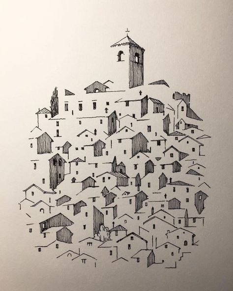 Italy Umbria, Sketchbook Challenge, Lazio Italy, Arte Doodle, Pen Art Drawings, Architecture Drawing Art, Design Drawings, Doodle Art Designs, Cool Sketches