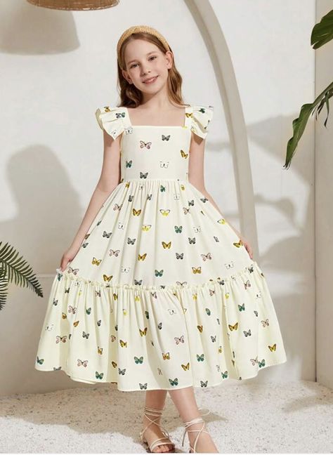 Cotton Frocks For Kids, Frocks For Kids, Kids Summer Dresses, Simple Frock Design, Bodycon Casual, Kids Dress Patterns, Baby Dress Patterns, Kids Frocks