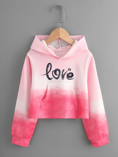 Girls Sweatshirts, Shein Kids, Drop Shoulder Hoodie, Camo Girl, Girls Fall Outfits, Sweater Trends, Tie Dye Hoodie, Active Hoodie