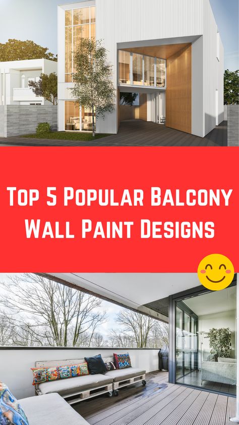 Top 5 Popular Balcony Wall Paint Designs (Modern Ideas) Balcony Color Ideas Wall, Balcony Color Ideas, Balcony Wall Painting, Balcony Wall Painting Ideas, Balcony Wall, Wall Painting Ideas, Modern Ideas, Wall Paint Designs, Purple Walls