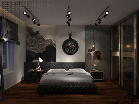 A Black Teenager Room - Hadaya’ El-Ahram on Behance Japanese Styled Bedroom, Led Ceiling Lights Bedrooms, Modern Japanese Bedroom Aesthetic, Japan Inspired Bedroom, Japan Bedroom Aesthetic, Bedroom Design Japanese, Japanese Bedroom Ideas Modern, Japan Style Bedroom, Japan Bedroom Design