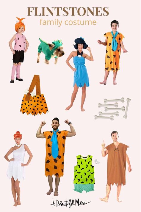 Flinstones Costume Diy, Pebbles And Bam Bam Halloween Costume, Pebbles Bam Bam Costume, Bam Bam Family Costume, Flintstone Family Costume, Pebbles Costume Diy, Flinstones Halloween Costumes Family, Flintstones Decorations, Bam Bam And Pebbles Costume