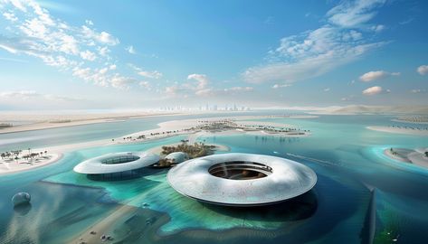 Artificial Island Concept, Floating Islands, Artificial Island, Floating Island, Floating City, Island Design, Futuristic City, Innovative Design, Building Design