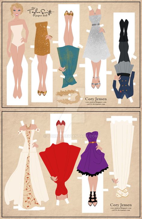 I can't stop making paper dolls...I think something may be wrong with me! haha I Taylor Swift so much! She always looks so beautiful and she is an amazing songwriter! I understand that SOME people ... Taylor Swift Paper Doll Template, Taylor Swift Paper Doll, Disney Paper Dolls, Princess Paper Dolls, Taylor Swift Party, Taylor Swift Birthday, Paper Dolls Printable, Making Paper, Vintage Paper Dolls