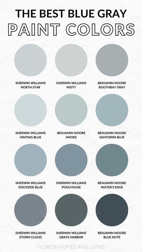 Feeling overwhelmed by the number of blue gray paint colors out there? Check out our top picks from Sherwin Williams and Benjamin Moore! Sherwin Williams Hinting Blue Bathroom, Blue Indoor Paint House Colors, Gray Blue Bedroom Paint, Benjamin Moore Grey Blue Paint Colors, Light Grey With Blue Undertones, Stormy Blue Paint, Neutral Blue Gray Paint Colors, Calming Bedroom Colors Benjamin Moore, Sw Dusty Blue