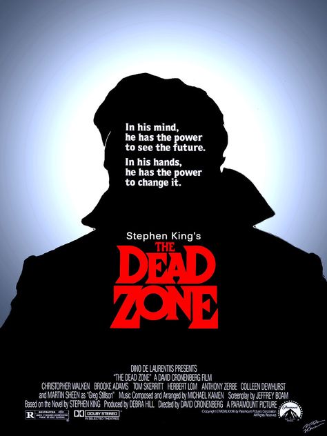 The Dead Zone (1983) - directed by David Cronenberg Dead Zone Movie, Tom Skerritt, The Dead Zone, David Cronenberg, Film Posters Art, Martin Sheen, Christopher Walken, King Book, King Art