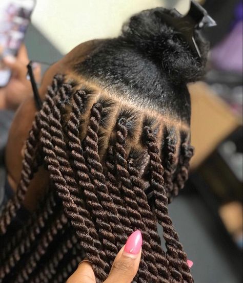 New Hairstyle For Women, Natural Black Hairstyles, Big Twist Braids Hairstyles, Brazilian Wool Hairstyles, Hair Colors Ideas, Latest Hair Braids, Haircuts For Ladies, Hairstyle For Women, Black Hair Updo Hairstyles