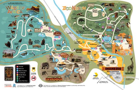 Map of the Zoo | Dallas Zoo Zoo Map, Fort Worth Zoo, Dallas Zoo, Visit Dallas, Zoo Architecture, Architecture Portfolio Layout, City Zoo, Planet Coaster, Eco Hotel