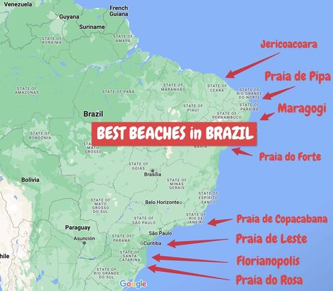 10 Best Beaches in BRAZIL to Visit in October 2022 Brazil Itinerary, Traveling To Brazil, Trip To Brazil, Brazil Backpacking, Brazil Beaches, Brazil Map, Sao Paulo Brazil, Clear Blue Water, Brazil Travel