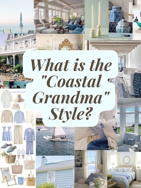 Hamptons Grandma Aesthetic, Southern Coastal Decor Bedroom, Modern Coastal Grandma, Coastal Nantucket Home, Grandma Coastal Chic, Beach Grandma Style, English Coastal Decor, Vintage Beach Decor Coastal Style, Granny Coastal Style