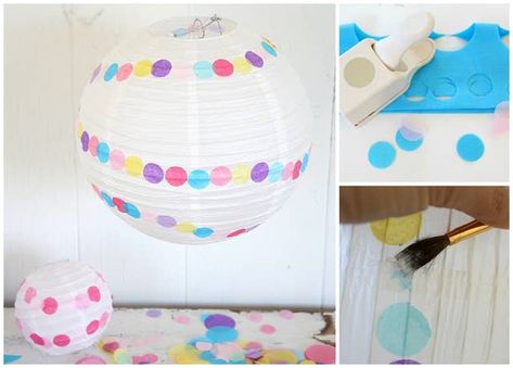 26 Cute And Novel Ways To Use Confetti How To Make Confetti, Lantern Diy, Confetti Birthday Party, Diy Confetti, Girl Bday Party, Polka Dot Party, Lantern Ideas, Confetti Birthday