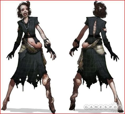 Bioshock concept art Bioshock Concept Art Character Design, Zombie Monster Concept Art, Zombie Mutant Concept Art, Zombie Design Concept Art, Infected Concept Art, Zombies Concept Art, Bioshock Concept Art, Concept Art Horror, Zombie Concept Art