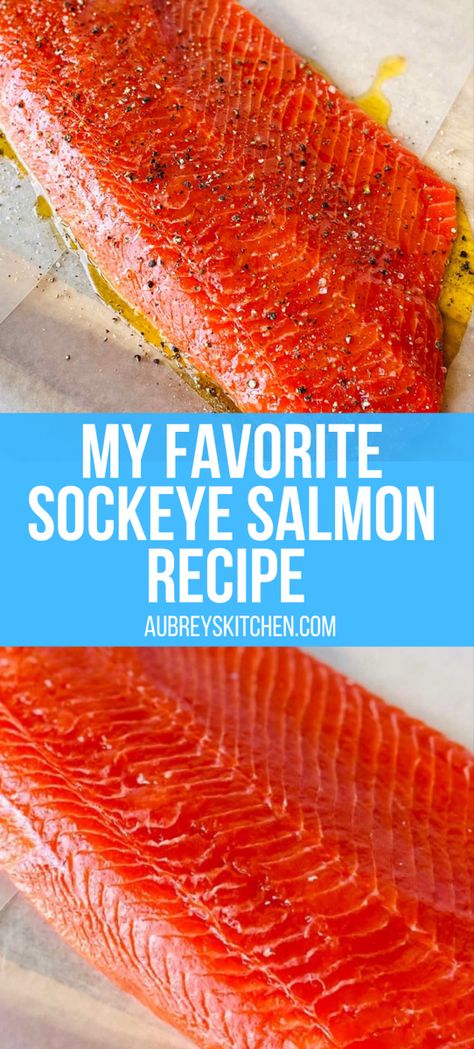 Wild caught sockeye salmon filet Sockeye Salmon Recipe Pan, Wild Alaskan Salmon Recipes, Sockeye Salmon Recipe, Summer Salmon Recipe, Costco Salmon, Sockeye Salmon Recipes, Broiled Salmon Recipes, Wild Salmon Recipe, Salmon Recipe Pan